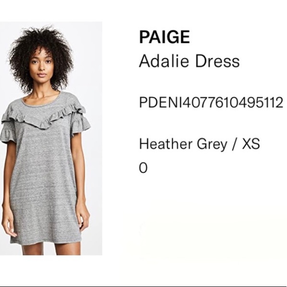 Paige brand tshirt ruffle grey dress